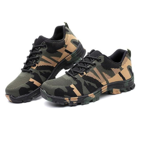 NMSafety Safety Shoes Steel Toe Cap Camo Spring Breathable Mesh Casual Shoe Labor Insurance Puncture Proof Work Sneakers Mens