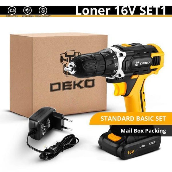 DEKO New Banger 12V Loner 16V Sharker 20V Electric Drill LED lighting Carpentering Tools Screwdriver Power Tools