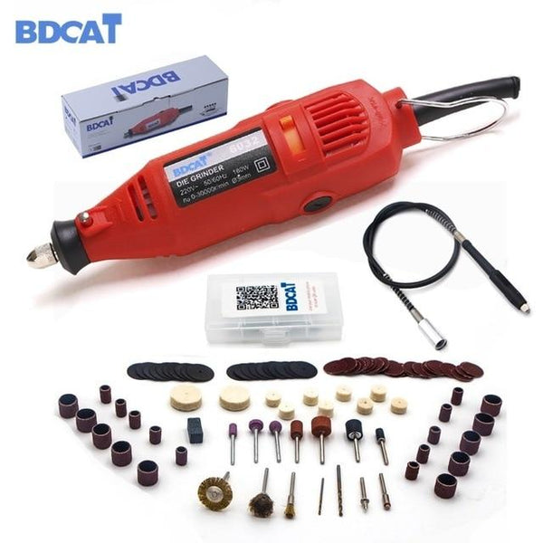 BDCAT 180w Engraving Electric Rotary Tool Variable Speed Mini Drill Grinding Machine with Power Tools Dremel Tool Accessories