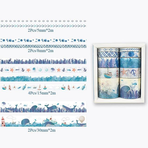 10Pcs/Set Cute Plant Leaves Washi Tape Kawaii Flower Masking Tape Whale Decorative Tape For Sticker Scrapbooking DIY Photo Album