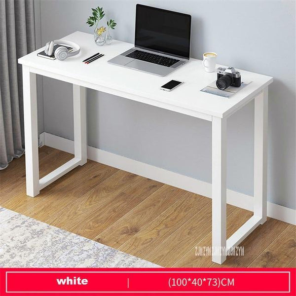 B2783 80/100/120/140cm Modern Manmade Board Steel Frame Office Computer Table Household Economical Large Desktop Study Desk
