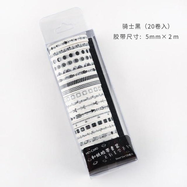 20pcs/pack Multi-color Washi Tape Scrapbooking Decorative Adhesive Tapes Paper Japanese Stationery Sticker