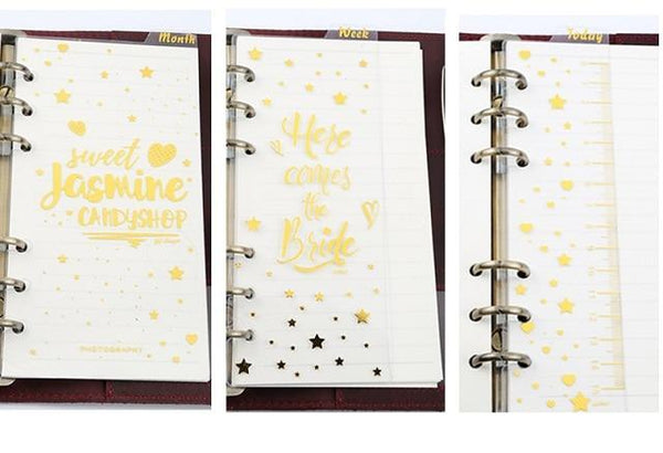 6-ring transparent A6 A5 planner binder Spiral Personal Bullet Journal clear Shell
