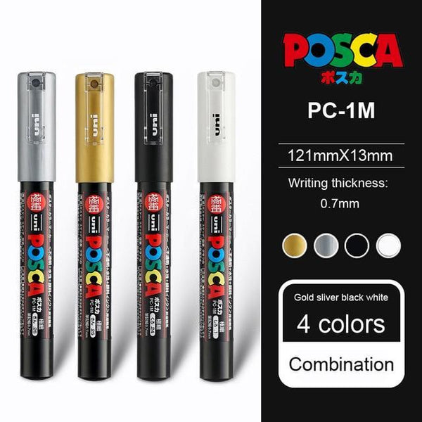 UNI POSCA Series Mark Pen Combination Painting Filling Dedicated POP Poster Advertising Pen PC-1M / PC-3M / PC-5M