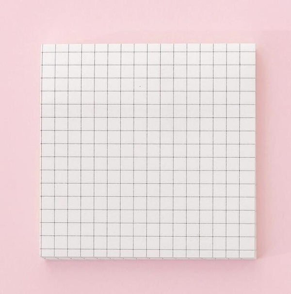 Blank Horizontal Grid Memo Pads Simple Scrapbook Sticker School Supplies Post Sticky Notes Office Stationery
