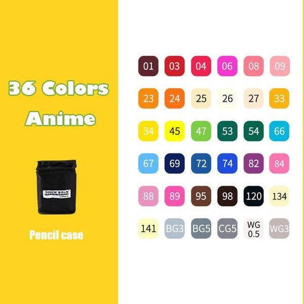 36/48/168/204 Colors Double Headed Art Markers Set Artist Sketch Oily Alcohol Based Markers For Manga School Office Art Supplies