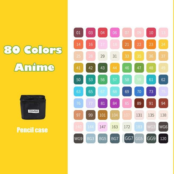 36/48/168/204 Colors Double Headed Art Markers Set Artist Sketch Oily Alcohol Based Markers For Manga School Office Art Supplies