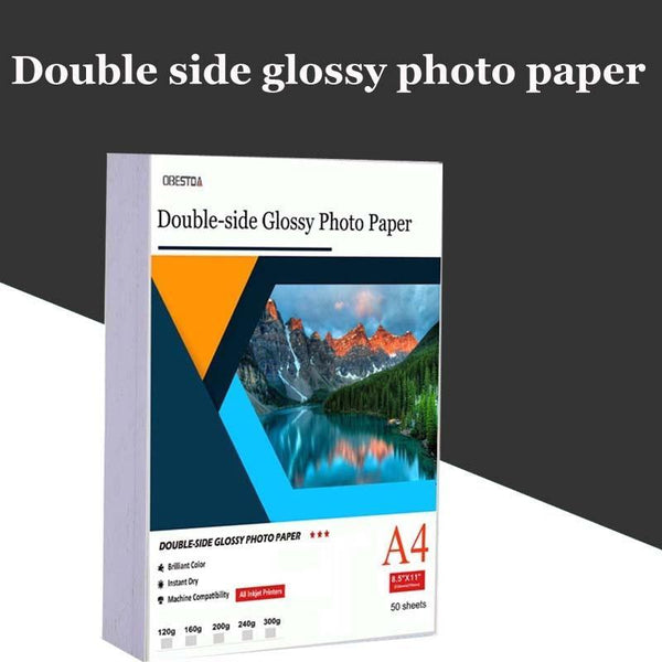 High quality 50 A4 Sheets double sided High Glossy Photo gloss For Inkjet Printer Photo white card Paper Coated paper