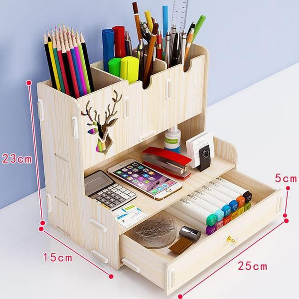 Ayane Creative Pen pencil holder Receiving Box Desktop Learning Penholder Office desk organizer storage rack supplies wood