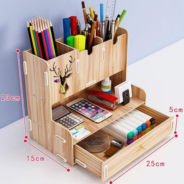 Ayane Creative Pen pencil holder Receiving Box Desktop Learning Penholder Office desk organizer storage rack supplies wood