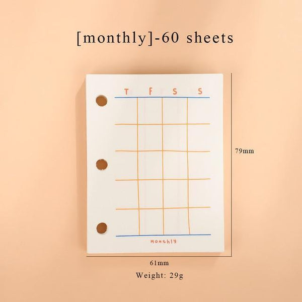 JIANWU Creative Cute Transparent 3 ring Mini Loose-leaf Hand Book Student Portable Notebook ring binder Kawaii School Supplies