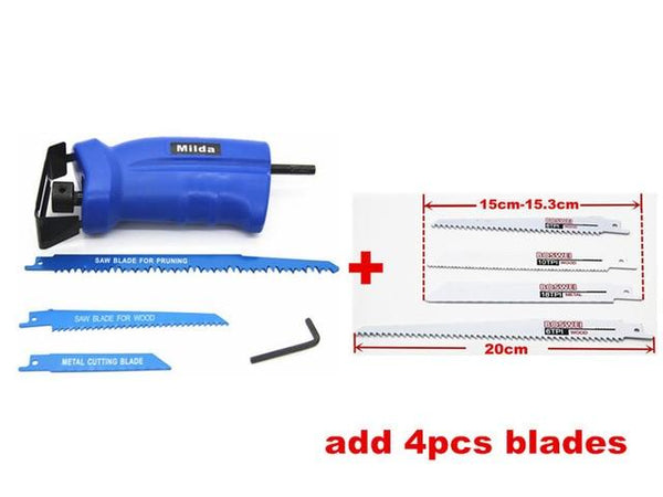 Milda 2018 new power tool accessories Reciprocating saw Metal Cutting wood Cutting Tool electric drill attachment with 3 blades