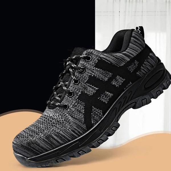High Quality Steel Toe Safety Shoes Mens Work Safety Shoes Unisex Breathable Air Mesh Work Shoes Plus Size 37-46 Rubber