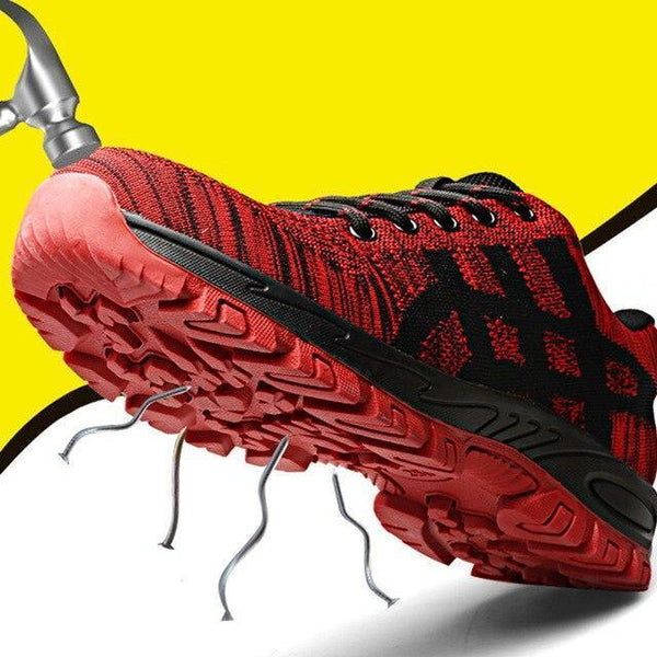 High Quality Steel Toe Safety Shoes Mens Work Safety Shoes Unisex Breathable Air Mesh Work Shoes Plus Size 37-46 Rubber