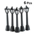 6pcs Miniature  Model Lights Creative Decorative Simulation Street Lamp Micro Landscape Ornament Patio Garden Home Decoration