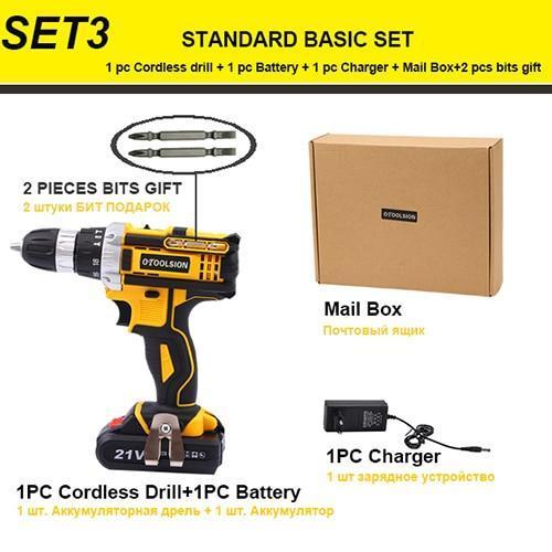 21V 18+3 Torque Hammer Drill Impact Screwdriver Cordless Drill Impact Drill Cordless Screwdriver Power Tools Electric Drill Hand