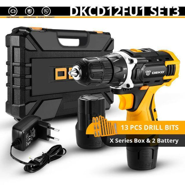 DEKO New Banger 12V Loner 16V Sharker 20V Electric Drill LED lighting Carpentering Tools Screwdriver Power Tools