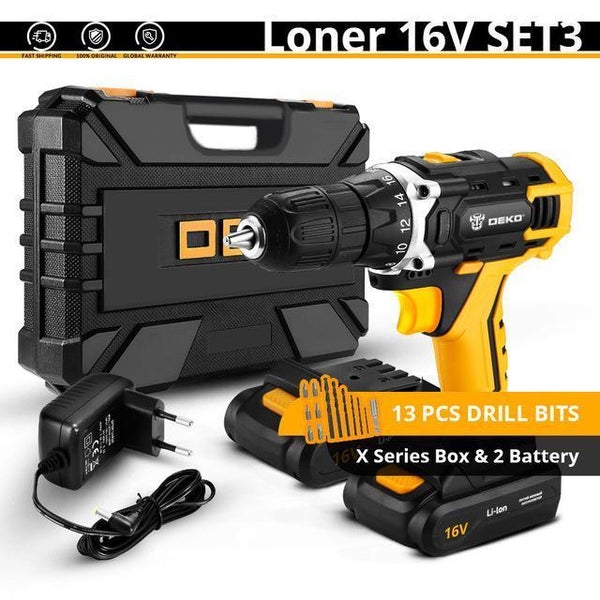 DEKO New Banger 12V Loner 16V Sharker 20V Electric Drill LED lighting Carpentering Tools Screwdriver Power Tools