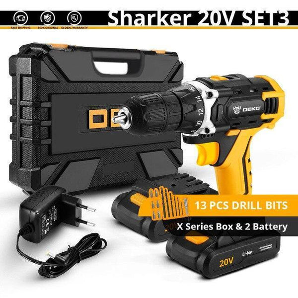 DEKO New Banger 12V Loner 16V Sharker 20V Electric Drill LED lighting Carpentering Tools Screwdriver Power Tools
