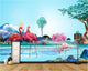 beibehang Creative Fashion Aesthetic Interior Decoration Wallpaper 3D Watercolor Flamingo papel de parede wall papers home decor
