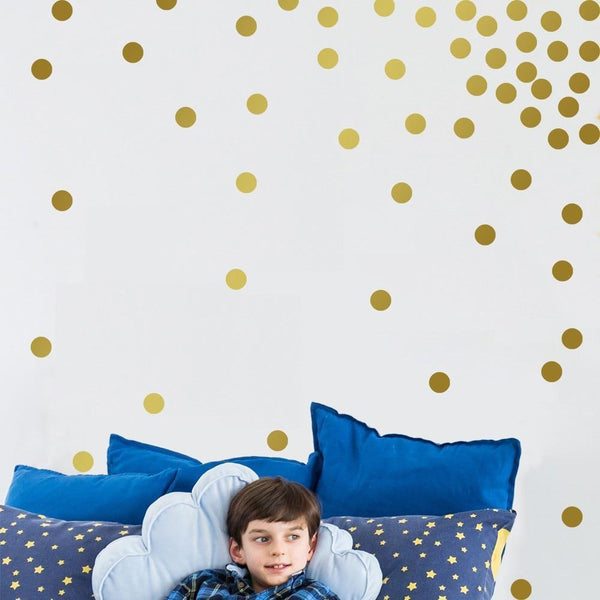 For Living Room Bedroom 21*29cm Stylish Gold Dots Wall Sticker Round Dot Pattern Decal Home Interior Decoration