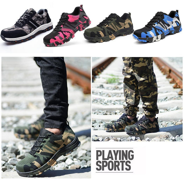 Camouflage Breathable Comfortable Construction Site Non-slip Safety Adhesive shoes Sports, Casual Shoes Unisex