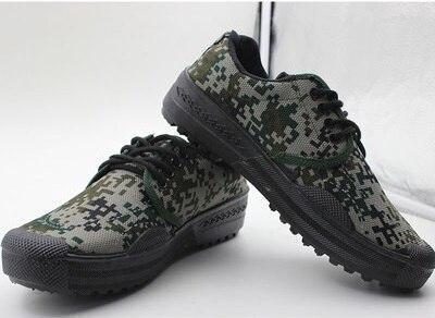 Lightweight Camouflage Safety Work Men Protective Shoes Thicken Toecap Canvas Rubber Sole Wear Resistant Construction Military