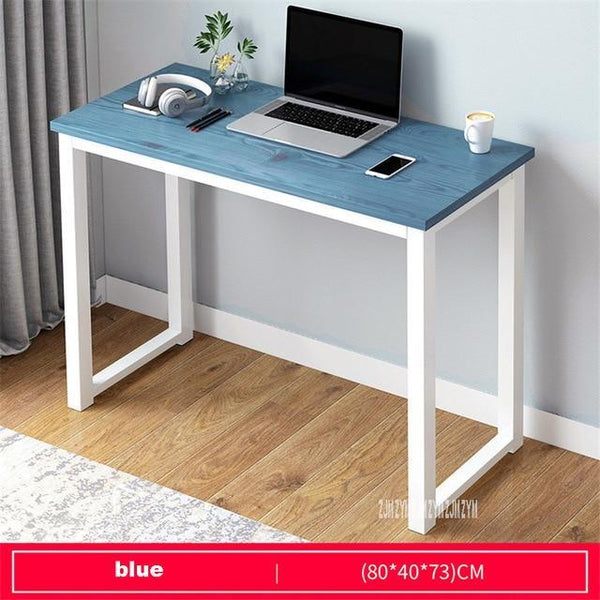 B2783 80/100/120/140cm Modern Manmade Board Steel Frame Office Computer Table Household Economical Large Desktop Study Desk