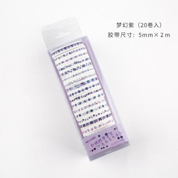 20pcs/pack Multi-color Washi Tape Scrapbooking Decorative Adhesive Tapes Paper Japanese Stationery Sticker