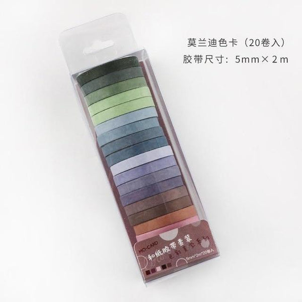 20pcs/pack Multi-color Washi Tape Scrapbooking Decorative Adhesive Tapes Paper Japanese Stationery Sticker