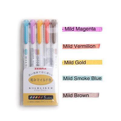 3pcs or 5pcs/set zebra mildliner color Japanese stationery double headed fluorescent pen  hook pen color Mark pen kawaii