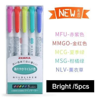 3pcs or 5pcs/set zebra mildliner color Japanese stationery double headed fluorescent pen  hook pen color Mark pen kawaii