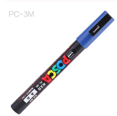 1pc Uni Ball Posca PC-3M Paint Art Marker Pen Fine Point 0.9-1.3 mm 24 Colors Available