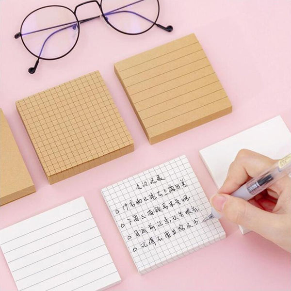 Blank Horizontal Grid Memo Pads Simple Scrapbook Sticker School Supplies Post Sticky Notes Office Stationery
