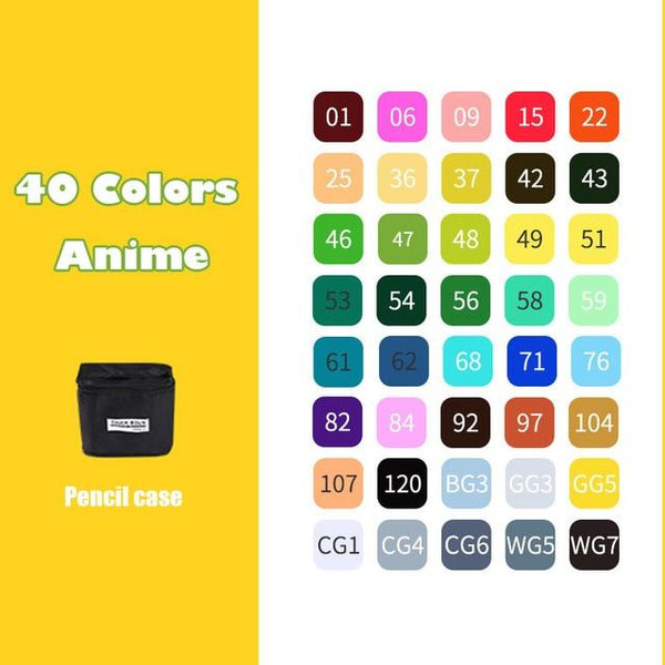 36/48/168/204 Colors Double Headed Art Markers Set Artist Sketch Oily Alcohol Based Markers For Manga School Office Art Supplies