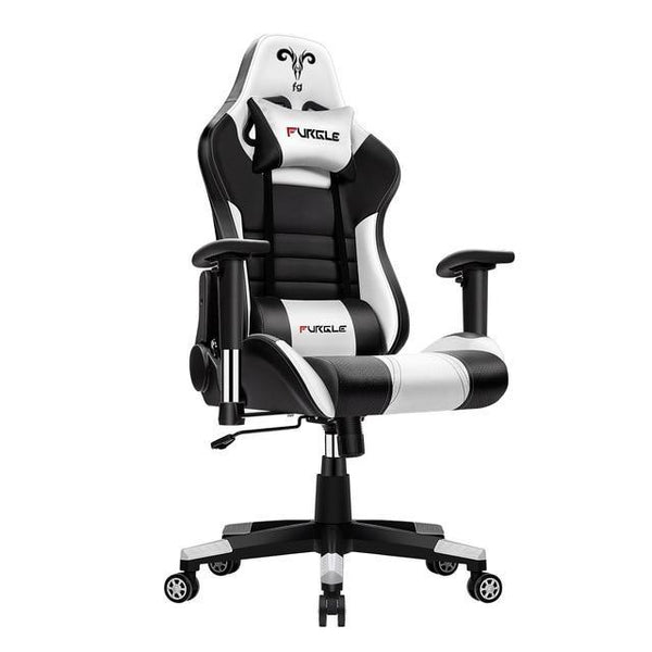 Furgle Gaming Office Chairs 180 Degree Reclining Computer Chair Comfortable Executive Computer Seating Racer Recliner PU Leather