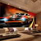 Photo Wallpaper Modern Creative Yellow Sport Car 3D Stereo Mural Living Room Bedroom Interior Design Wall Papers Papel De Parede