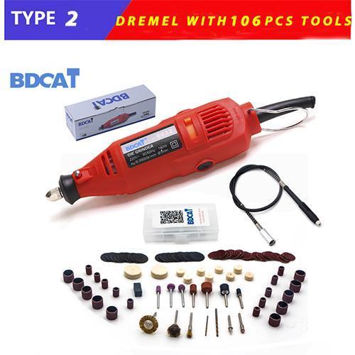 BDCAT 180W Electric Dremel Engraving Mini Drill polishing machine Variable Speed Rotary Tool with 186pcs Power Tools accessories